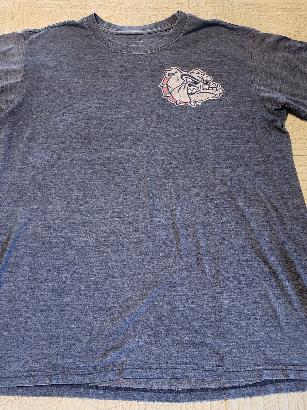 Source Unknown Navy Heather Bulldog Chest Tee